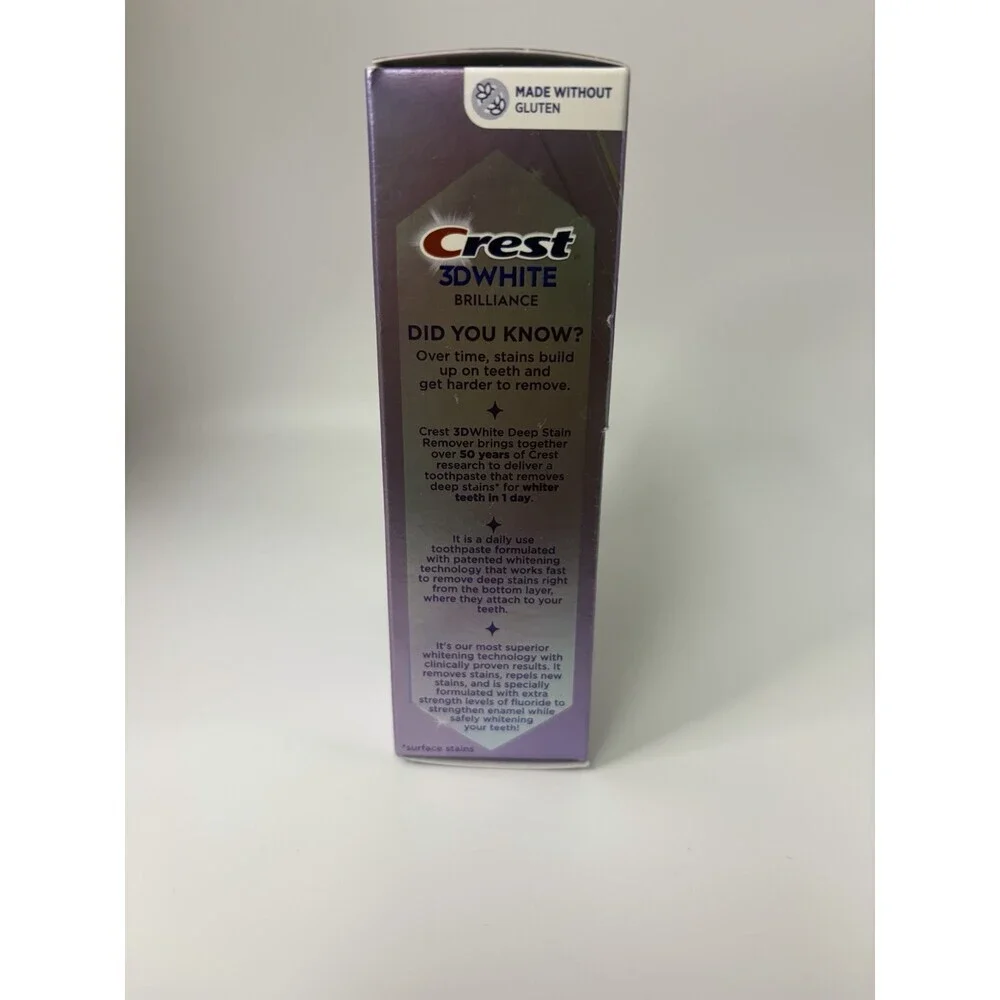 Crest 3D White Brilliance Deep Stain Remover Daily Toothpaste 2.1 Oz Exp 2/27